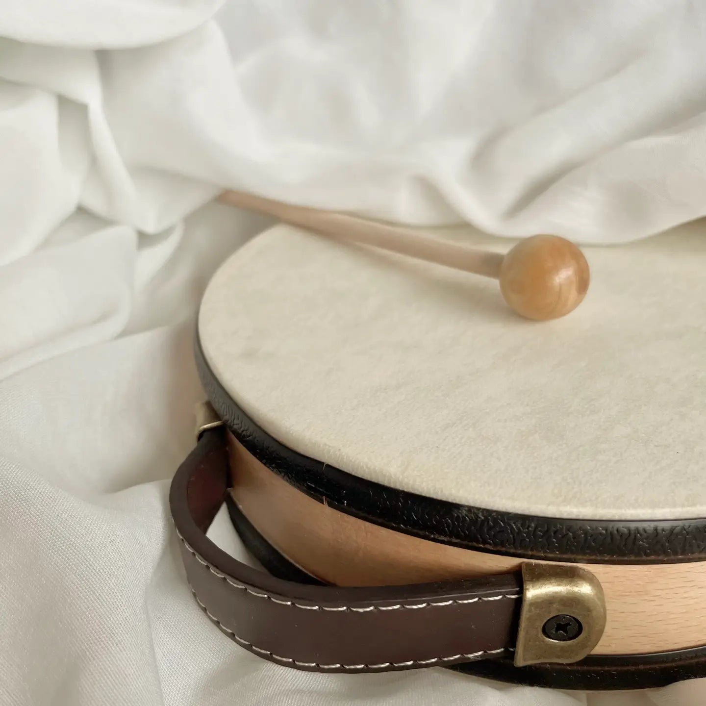 wooden drum with handle