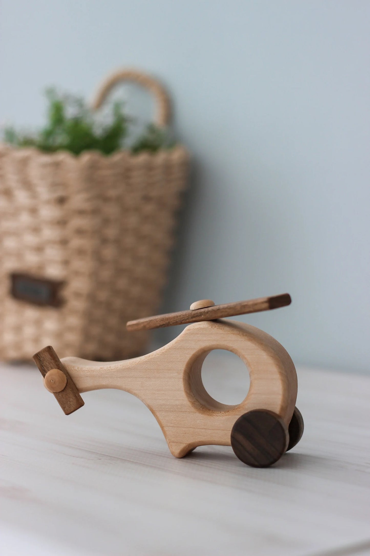 wooden mini helicopter