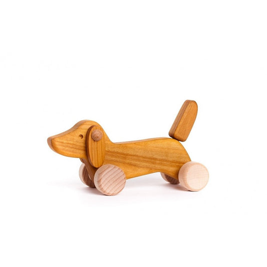 wooden dachshund puppy
