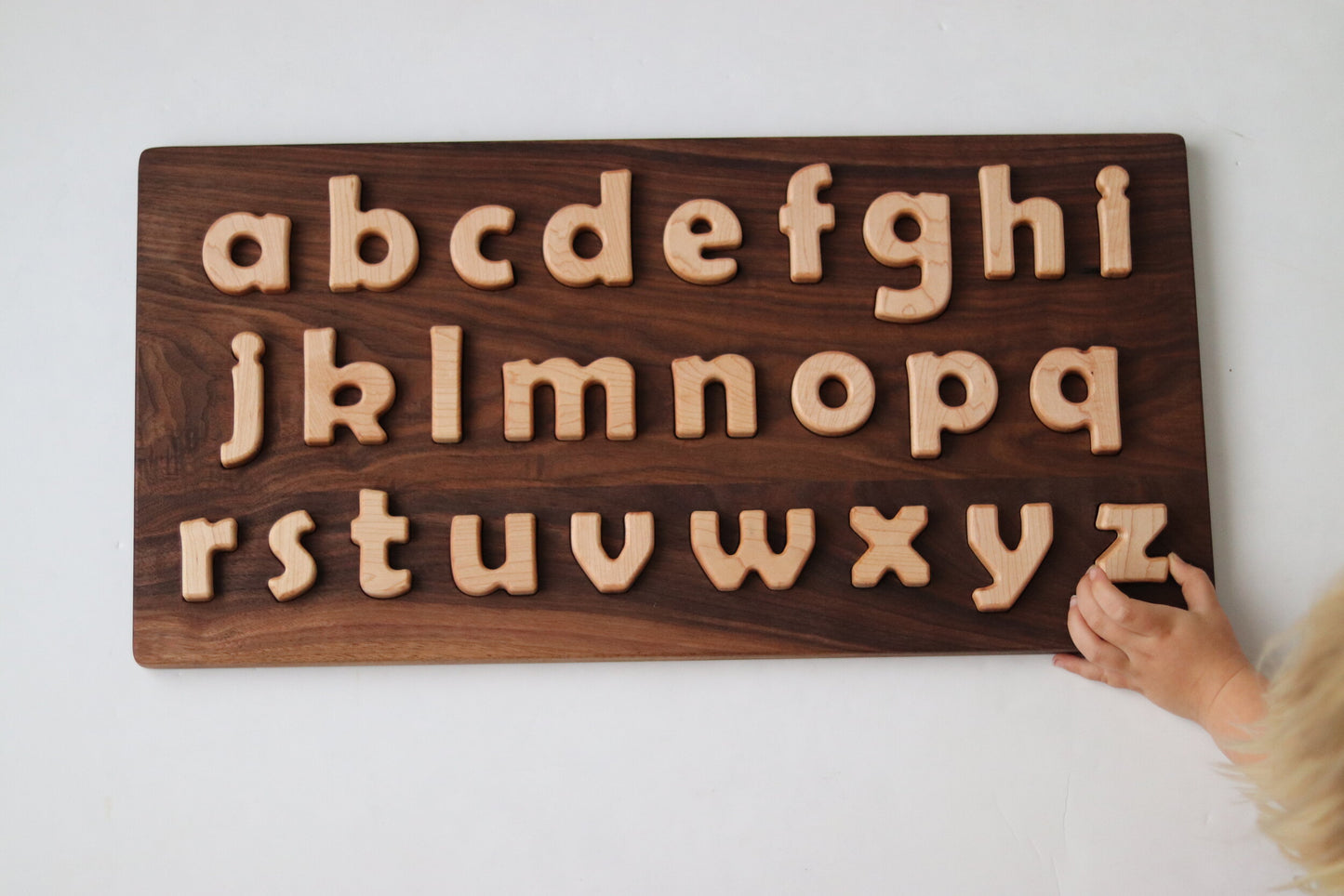 wooden abc puzzle and letters