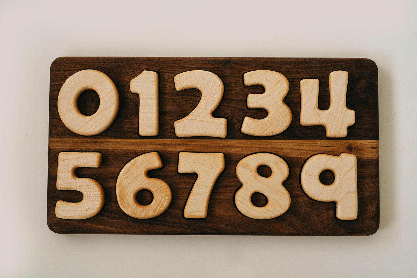 wooden 0-9 number puzzle