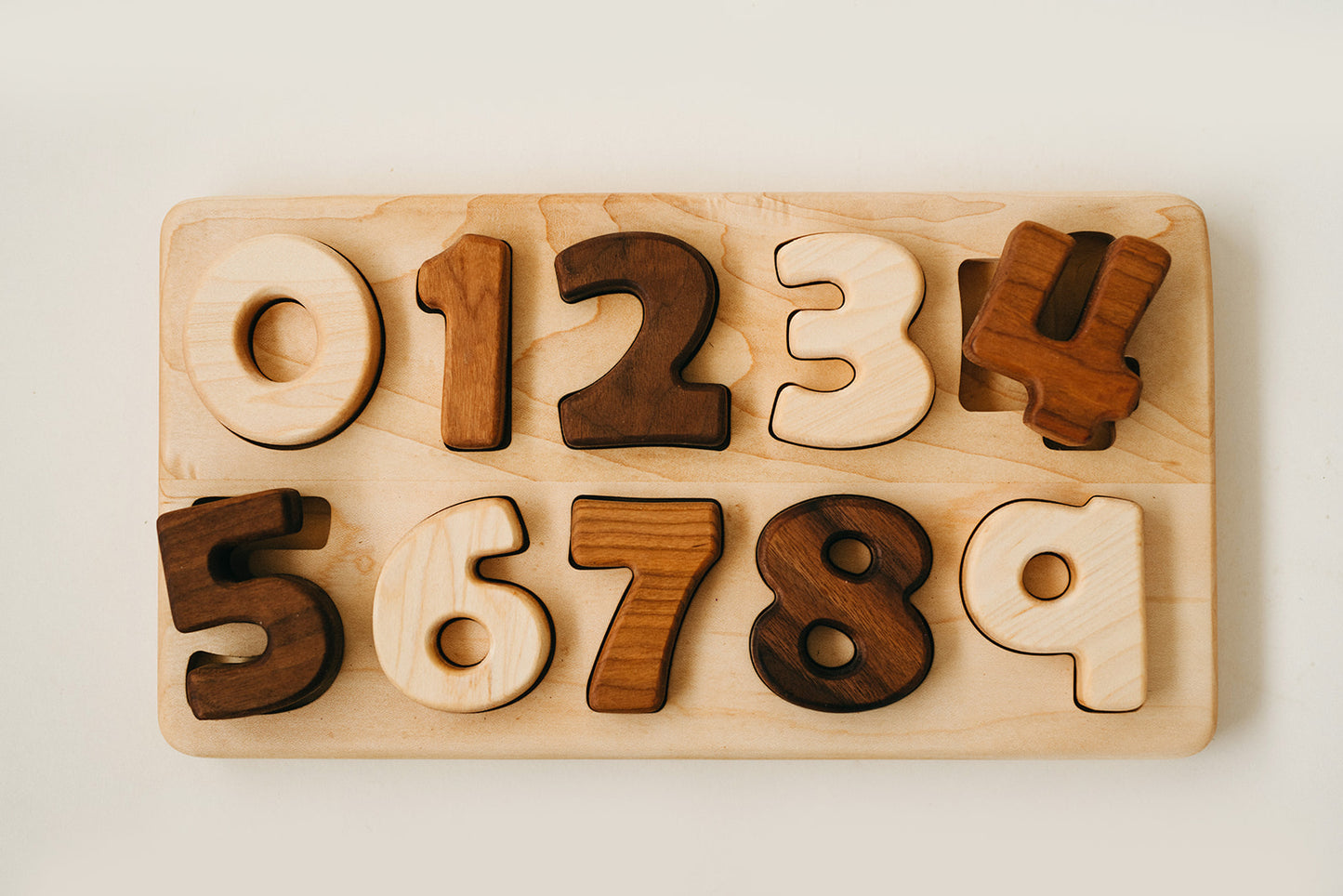 wooden 0-9 number puzzle